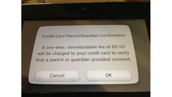 ｢今回のみクレジットカードに請求される0.5ドルは、両親や保護者の承認を確認するためのものです｣とされています。