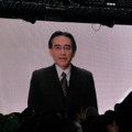 任天堂の岩田社長によるビデオメッセージ。「直接！」のポーズはさすがにありませんでした