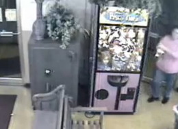 あまりにもキュートな景品に驚き、UFOキャッチャーから救出された少女