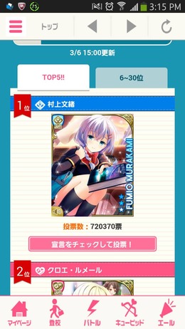 『ガールフレンド（仮）』「選抜総選挙2014」中間発表にてクロエ陥落！現在のトップは…