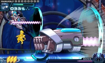 『ロックマンゼロ』などを手がけたインティ・クリエイツ×稲船敬二の2Dアクション『蒼き雷霆 ガンヴォルト』が3DS向けに発表