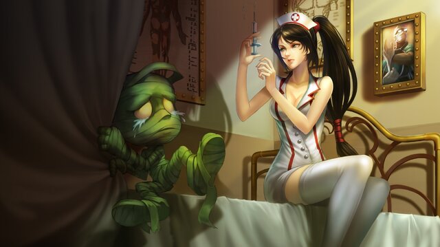 2011年に配信された有料スキン「Nurse Akali」。収益は日本の東北大震災と津波被害の支援団体に寄付された