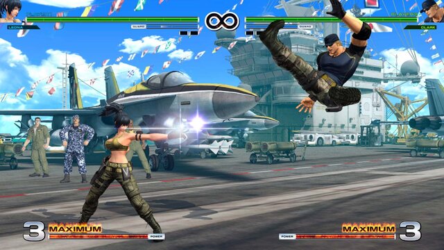 『KOF XIV』最新トレイラーでラルフとレオナ、クラークの「怒」チーム殴りこみ！