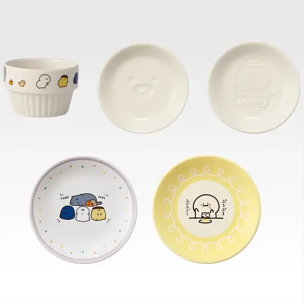 お文具といっしょ　一番くじ　お皿＆調味料入れセット お文具といっしょ」新作一番くじにワクワク！お文具さん型の調味料入れ