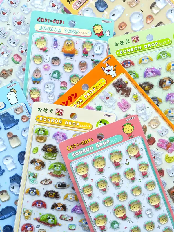 ボンボンドロップシールに「お文具といっしょ」「コジコジ」など4