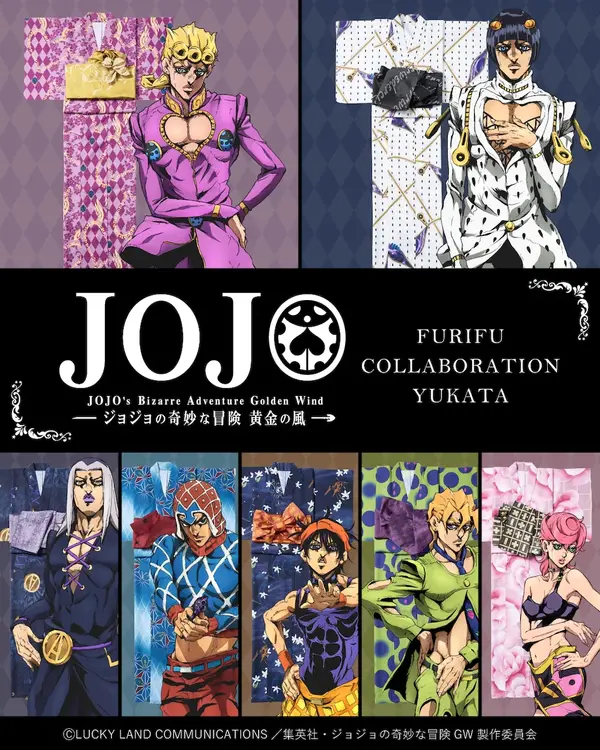 受注生産品★JOJO浴衣★ジョジョの奇妙な冒険　浴衣&帯 ジョジョの奇妙な冒険5部」コラボ浴衣がオシャレ！ジョルノや