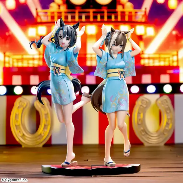 ウマ娘 プライズ フィギュア まとめ売り ヴィブロス シュヴァルグラン サトノ ウマ娘』サトノクラウンとシュヴァルグランが、夏らしい「トレセン音頭