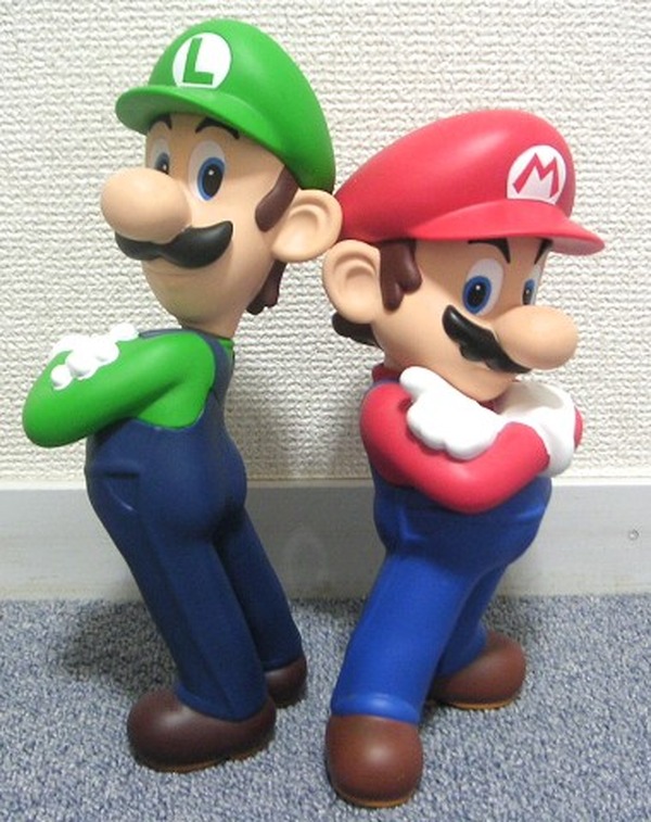 白 フリル付 マリオ3体DXソフビフィギュア5 大小セット レオンマリオ