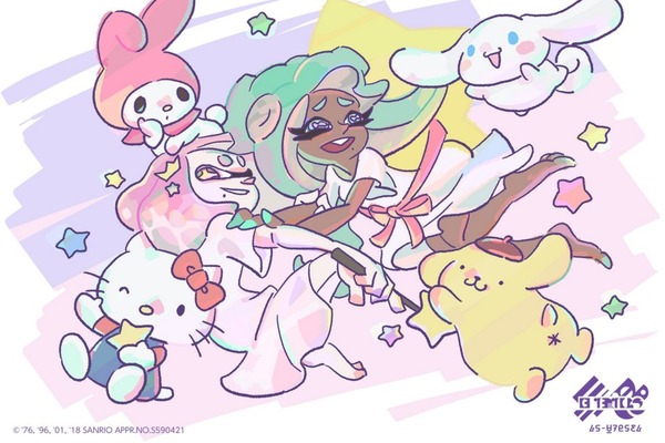 スプラトゥーン2 サンリオキャラクターズ フェスイラストを公開 ヒメ イイダがファンタスティック インサイド