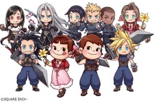 ペコちゃんが、クラウドやエアリスの姿に！ 不二家×『FF7 エバークライシス』コラボの描き下ろしイラストがクセになる可愛さ 画像