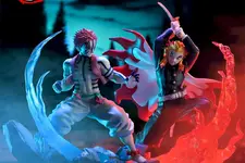 劇場版「鬼滅の刃」無限列車編の死闘が蘇る！エフェクト付き煉獄杏寿郎、猗窩座のプライズフィギュアが再登場 画像