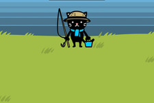 【ロイドレポ】第2回 黒ネコのくろ太がかわいいにゃ！ねこ好きホイホイ『釣りにゃんこ』 画像