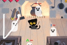 Googleにかわいい黒猫のハロウィンミニゲームが登場！シンプルながらやりこみがいあり 画像