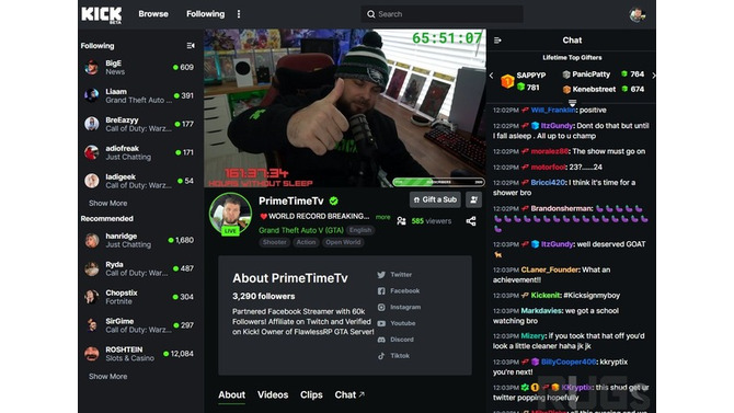 約7日間（164時間）寝ずに配信を続けるストリーマーが現る…Twitchでは自傷行為であるとして禁止されている行為