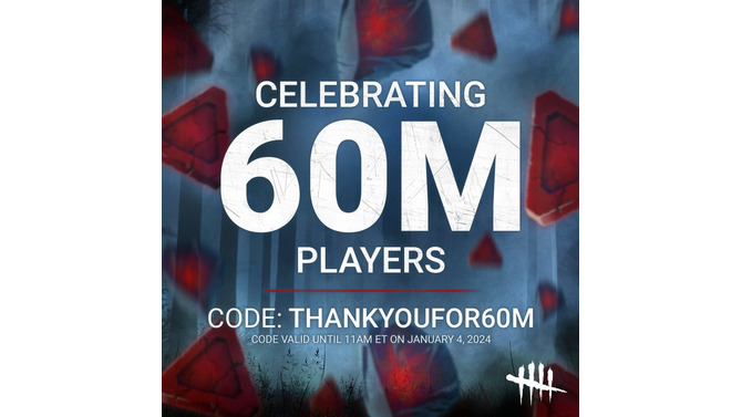 非対称マルチホラー『Dead by Daylight』のプレイヤー数が6000万人を達成―100万ブラッドポイントと6000イリデスントシャードをプレゼント