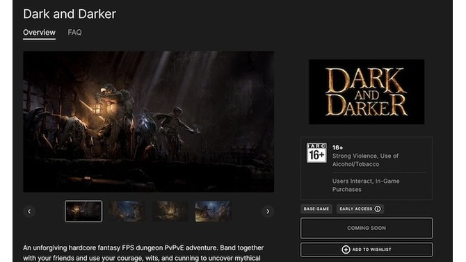 Steamストア削除から1年…『Dark and Darker』Epic Gamesストアに登場―洗練された製品を届けるための大きな準備段階