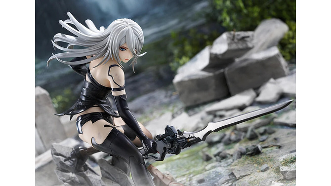 激しい戦闘の中で魅せるふともも！「ニーアオートマタ」より「A2」が立体化―躍動感あるポージングで四〇式戦術刀を構える