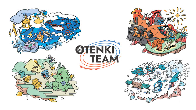 天気にまつわる『ポケモン』たちにフォーカス！日光で色がつくTシャツなど「OTENKI TEAM」グッズがユニーク