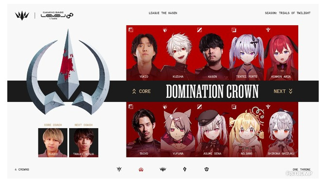 「LTK シーズン2」Domination Crown（DC）メンバーが発表―COREのTOPに「やうじ」参戦ほか一部メンバー変更【Trials of Twilight（黄昏の試練）】