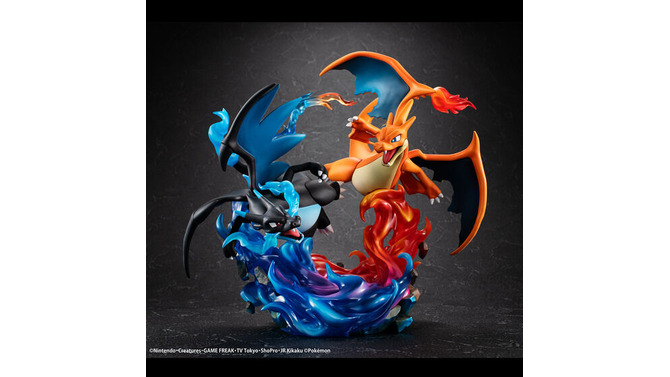 『ポケモン』相対するメガリザードンX・Yが迫力満点！全高約210mm、360度どこから見ても楽しめる力強い造形で立体化