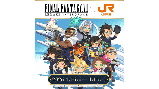 JR東海が『FF7』とコラボ！クラウドやティファ、エアリスたちが鉄道職員の姿で旅を彩る