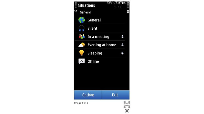 「Nokia Situations」の操作画面 「Nokia Situations」の操作画面