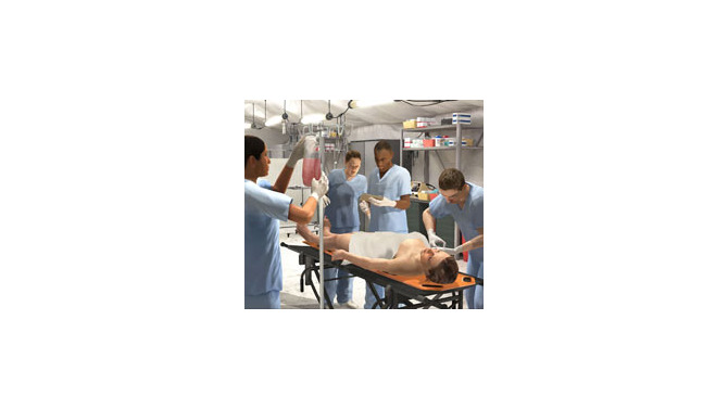医者を演じる：アンリアル・エンジンを使って制作されたHumanSimという訓練用アプリケーションでは、看護師や医師が緊急対応のトレーニングを行うことが出来ます