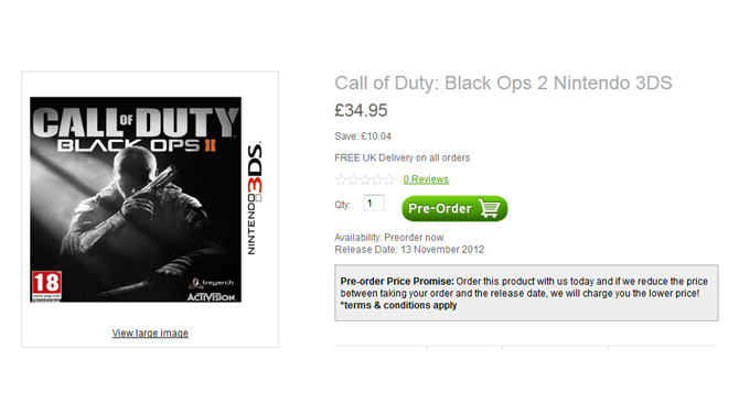 3DS版『コール オブ デューティ ブラックオプスII』