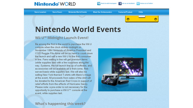 北米任天堂、ニューヨークで深夜のWii Uロンチイベントを開催