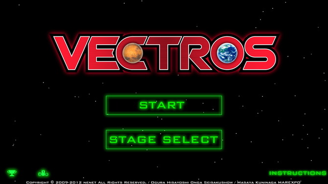 『VECTROS』（ベクトロス）は、NenetがiOSで1月16日から配信しているアプリ。iPhoneのジャイロセンサーによるシンプル操作と、ワイヤーフレームのグラフィックが特徴の3Dシューティングゲームです。