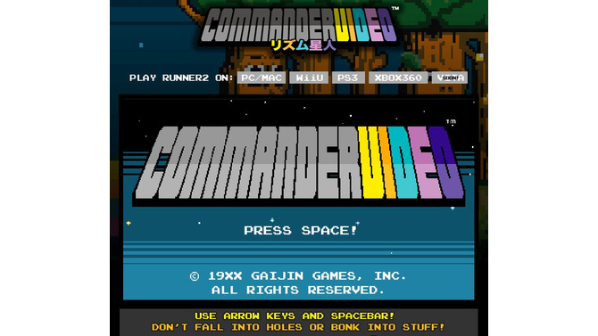 ファミコン風ブラウザゲーム『CommanderVideo リズム星人』