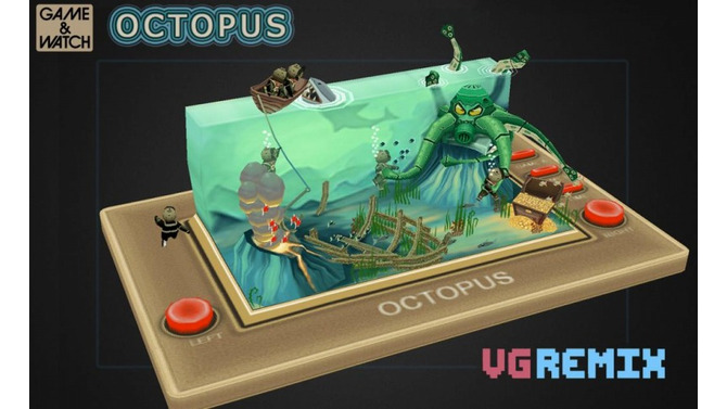 ゲーム＆ウオッチの名作『オクトパス』がリメイクしたらこんな感じ？ファンメイドの3D風画像