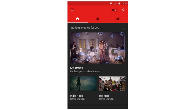 「YouTube Music」アプリ画面