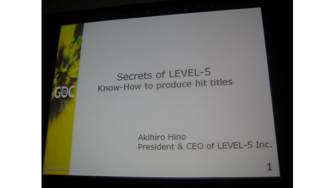 【GDC 2009】面白いタイトルをしっかり売るには!? レベルファイブのプロデュース術を日野社長が大公開