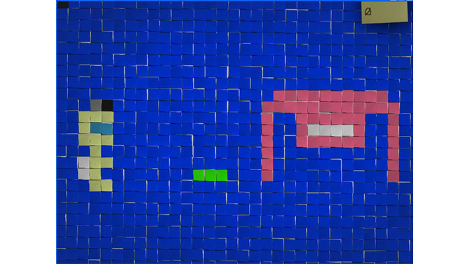 ポストイットでドット絵を再現するシューティングゲーム