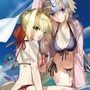 『Fate/EXTELLA』ワダアルコ描き下ろし店舗別特典イラスト公開、ネロやアルトリアの素肌が眩しい