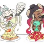 『スプラトゥーン2』テンタクルズを描くフェスイラスト公開─食欲全開なヒメとハートをちらすイイダ、どっちも可愛い！