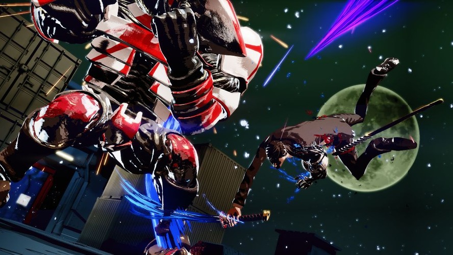 空を舞い繰り出す一撃をガードするワイヤーズ。巨大な身体でも反射速度は計り知れない。