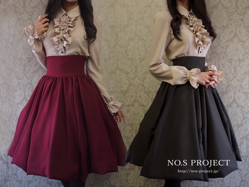 東京公式通販サイト  ノスプロジェクト ブラック 二次元と運命が交差するスカート ひざ丈スカート