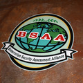BSAAのロゴがあしらわれた床