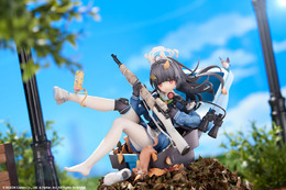 ゴミ箱からスラリと伸びる白タイツ…『ブルアカ』ミユがEXスキルを再現したかわいいフィギュアに!付属の顔パーツは「ぐるぐる目」