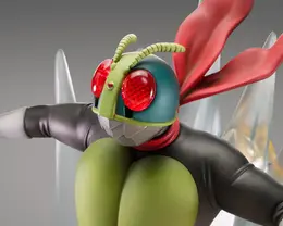 「仮面ライダー」ライダーキックが強敵・コブラ男に炸裂する名場面を立体化!破壊光線の奔流をクリアパーツエフェクトにより表現
