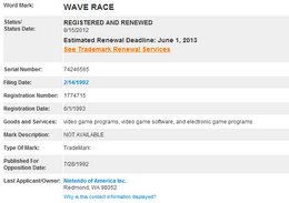 Wii Uのローンチタイトルとして登場か？任天堂が『ウェーブレース』の商標を更新