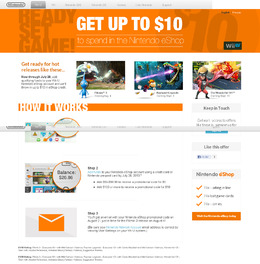 米国任天堂「Get Up to $10」キャンペーンページ