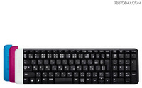 ロジクール、3色の電池カバーを付属するワイヤレスキーボード 画像