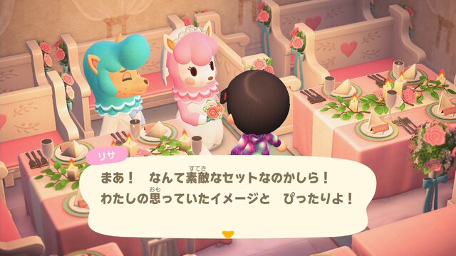 『あつまれ どうぶつの森』ウエディング撮影はふざけても許される？ あえて怒られるようなデザインにしてみた