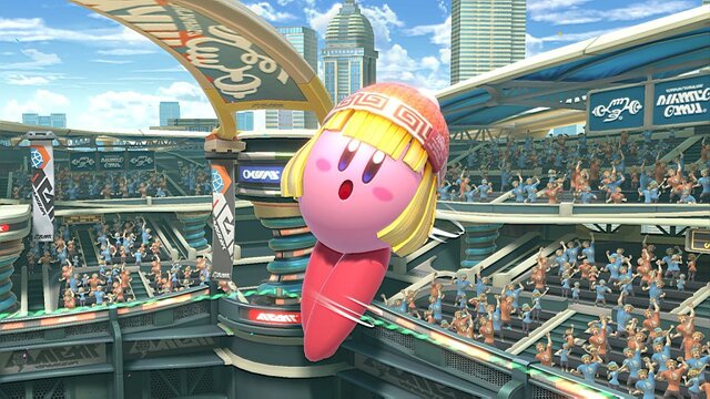 『スマブラSP』カービィが伸ばすのは、腕じゃなくて髪!? ミェンミェンを吸い込んで“中華カワイイ”姿を激写！