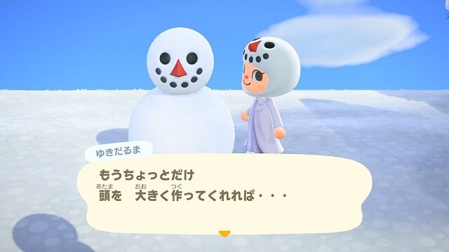 『あつまれ どうぶつの森』で ゆきだるま、つく～ろう～♪トライ＆エラーを繰り返してカンペキなゆきだるま作りに挑戦