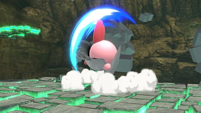 『スマブラSP』セフィロスを吸い込んだカービィは“かわイケメン”!? 3段階のフレアを使いこなし、後ろ髪もなびく！ 丸いのに鋭角的な姿を激写