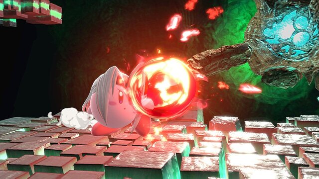 『スマブラSP』セフィロスを吸い込んだカービィは“かわイケメン”!? 3段階のフレアを使いこなし、後ろ髪もなびく！ 丸いのに鋭角的な姿を激写